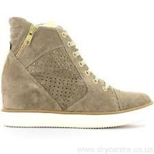 Lumberjack Wedge Suede Sneakers 6 Tan Beige Womens Lace Up Minimalist Capsule